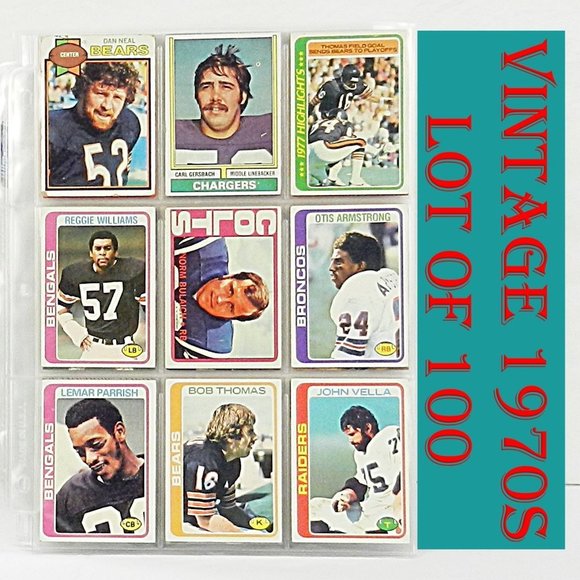 Vintage NFL Football Cards 70s 80s Lot - Picture 1 of 4